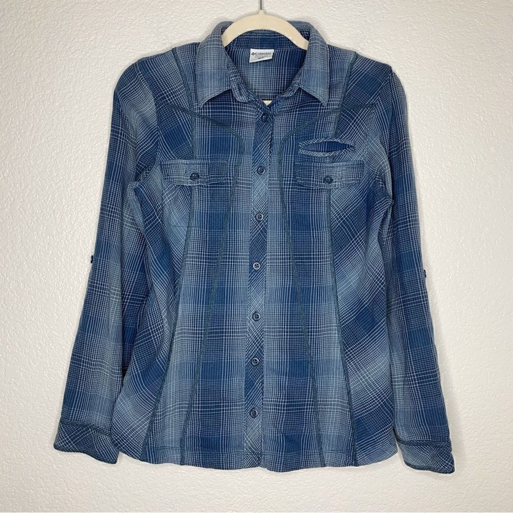 Columbia Women’s Plaid Flannel Button Down Shirt, Sz Small
